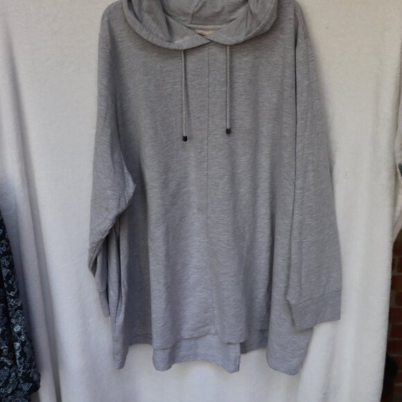 Woman Within heather grey pullover hoodie 4X - Picture 1 of 5